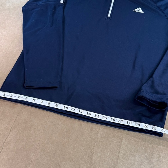 Adidas Golf Dark Blue Half-Zip Top with White Stripes - Picture 2 of 8